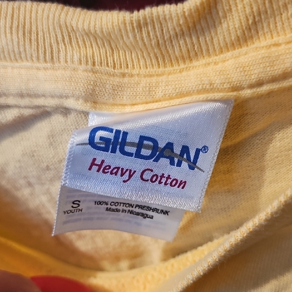 Gildan Yellow Girls T-Shirt with Miami Embroidered Design Size Small - Picture 2 of 5